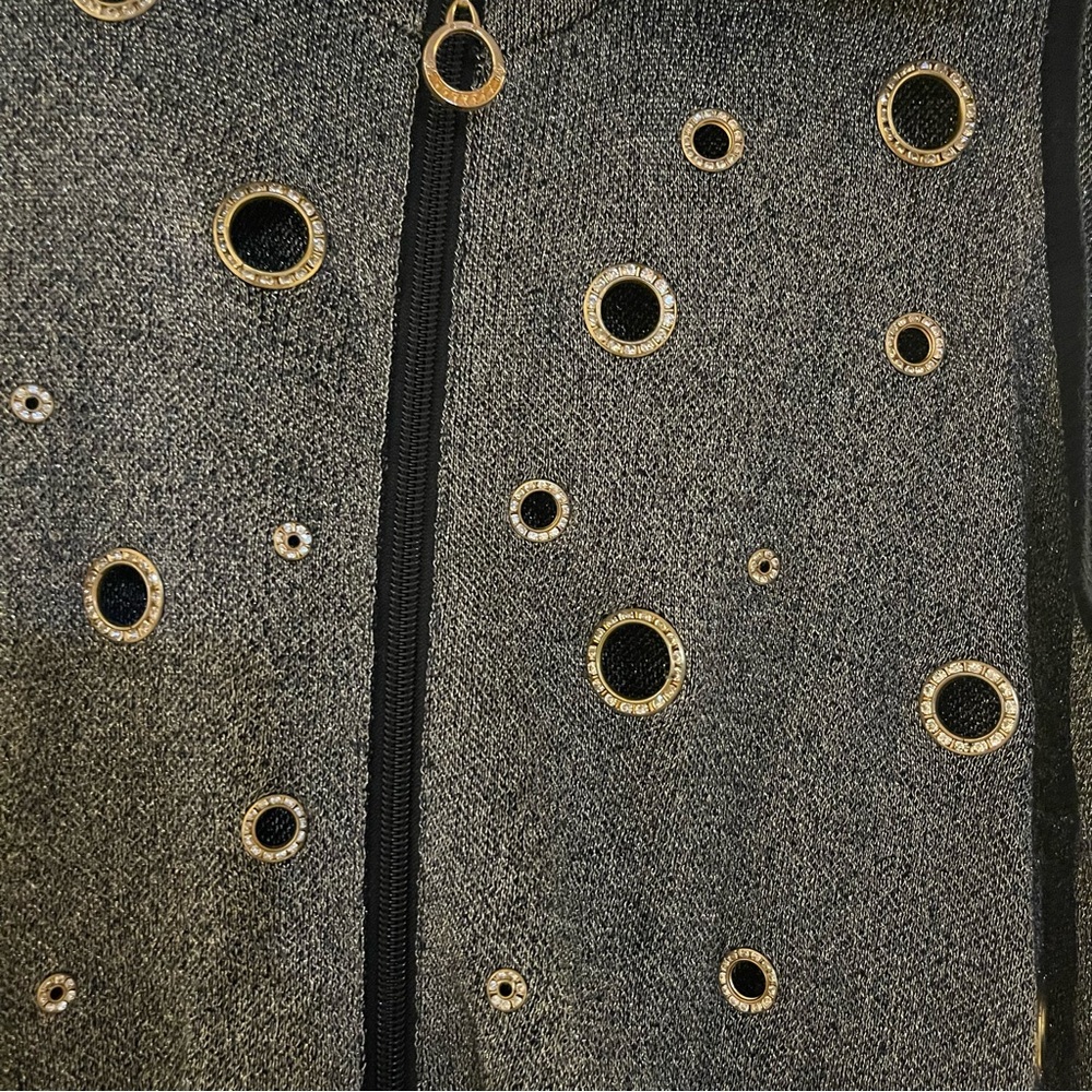 Berek Metallic Gray Jacket with Gold Zipper